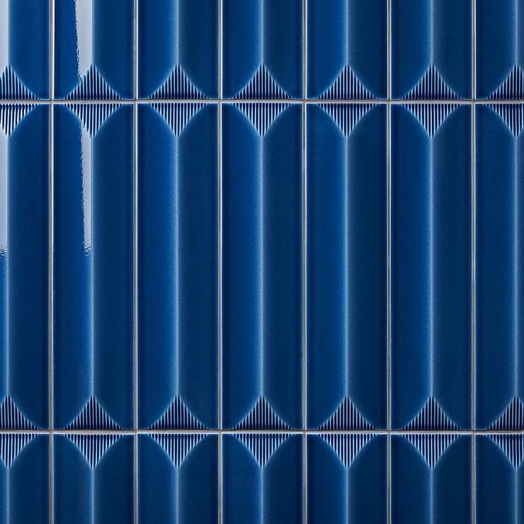 Colorplay Inflex Nautical Blue 4.5x18 3D Crackled Glossy Ceramic Tile