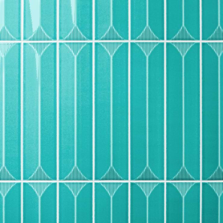 Colorplay Inflex Teal Green 4.5x18 3D Crackled Glossy Ceramic Tile