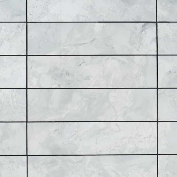 Marmont Smoke White 4.5x18 Polished Antique Mirror Tile