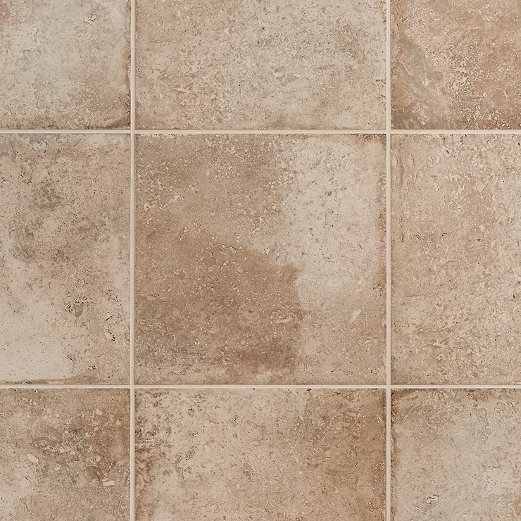 Seville Delfi Dark Beige 12x12 Travertine Look Matte Porcelain Tile