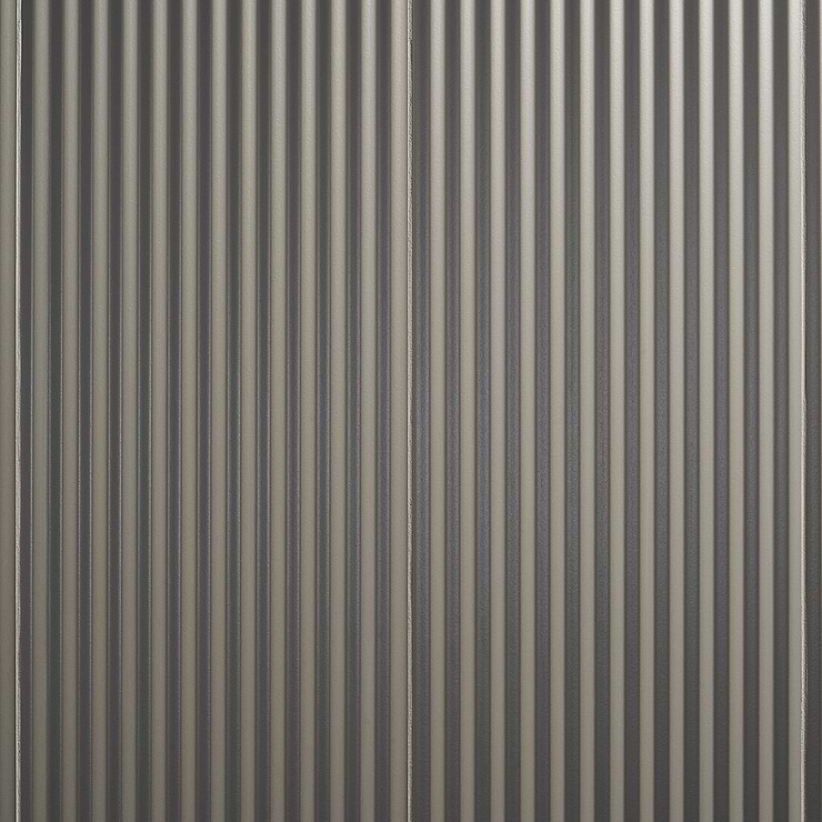 Mod Smoke Gray 12x36 3D Fluted Matte Ceramic Tile 