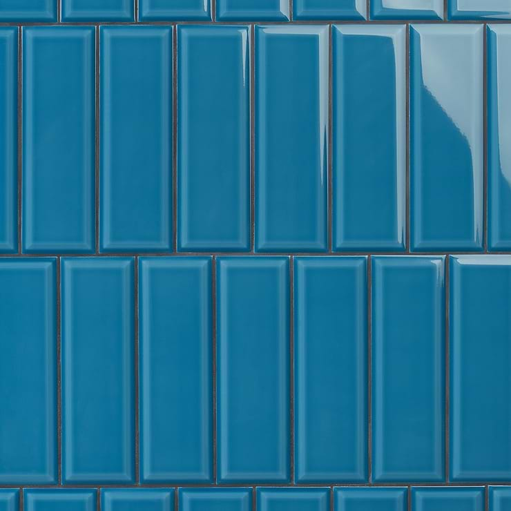 Rise Marine Blue 4x12 Beveled Glossy Ceramic Subway Tile