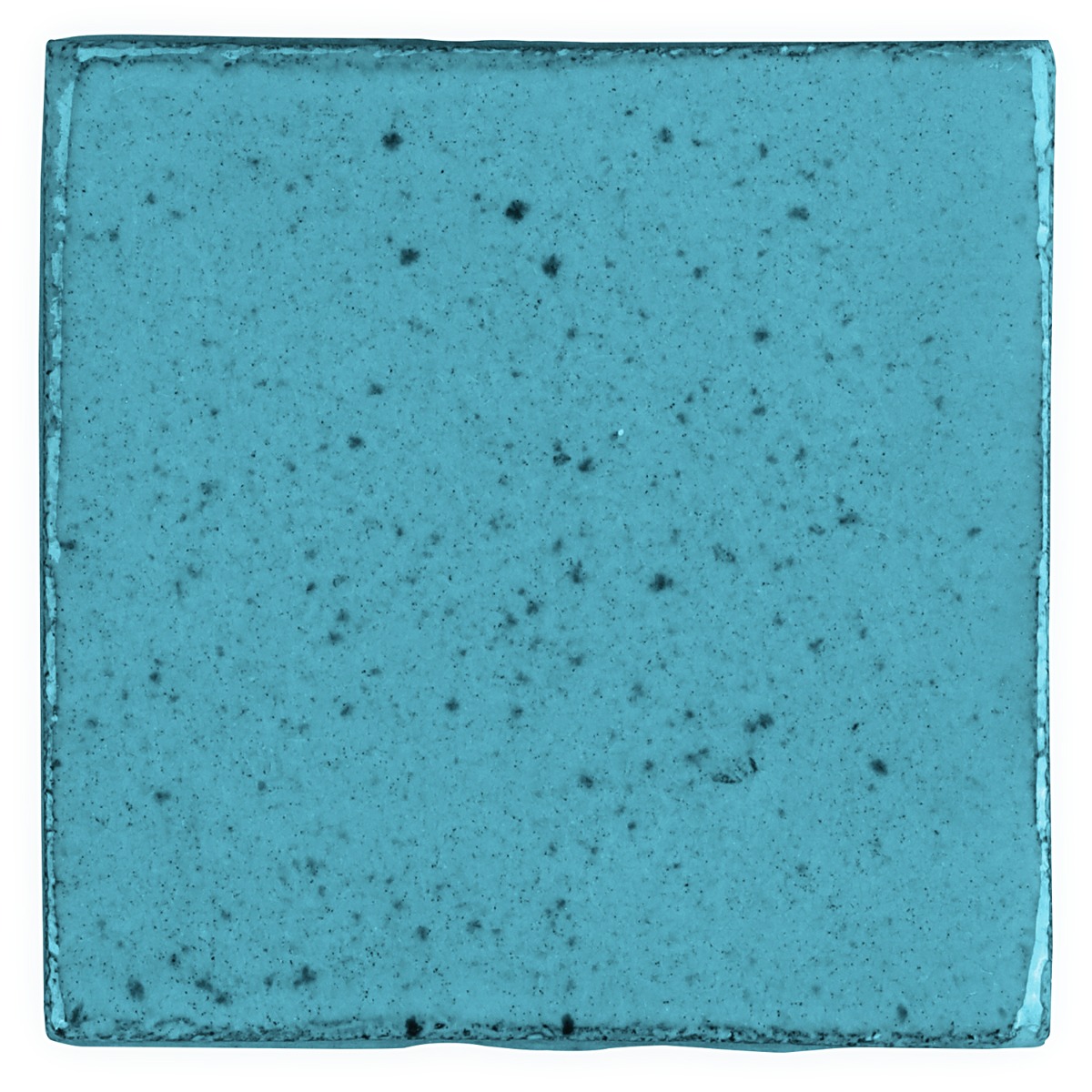 Emery Blue 4x4 Square Handmade Crackled Glossy Terracotta Tile