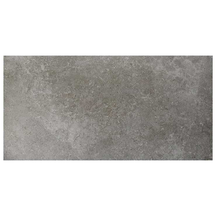 New Rock Fossil Dark Gray 24x48 Limestone Look Matte Porcelain Tile