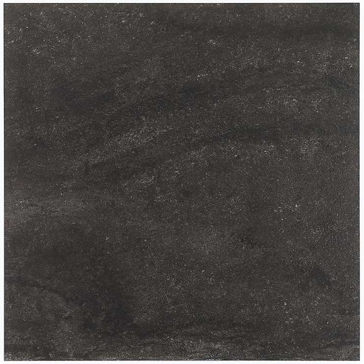 Acadia Charcoal Black 24x24 Limestone Look Matte Porcelain Tile
