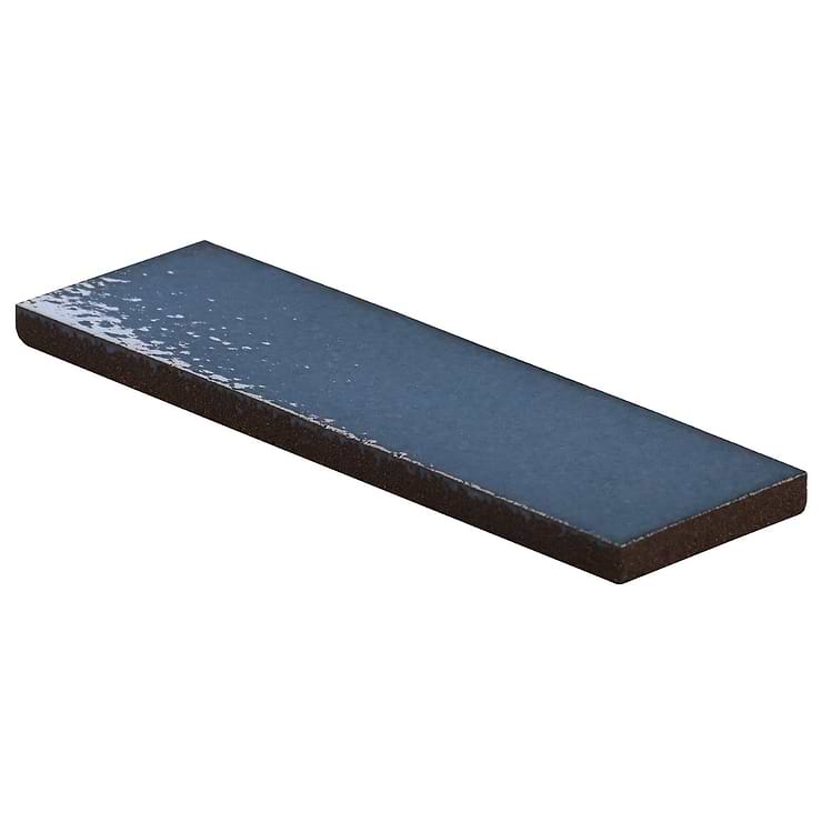 Color One Steel Blue 2x8 Glossy Lava Stone Tile