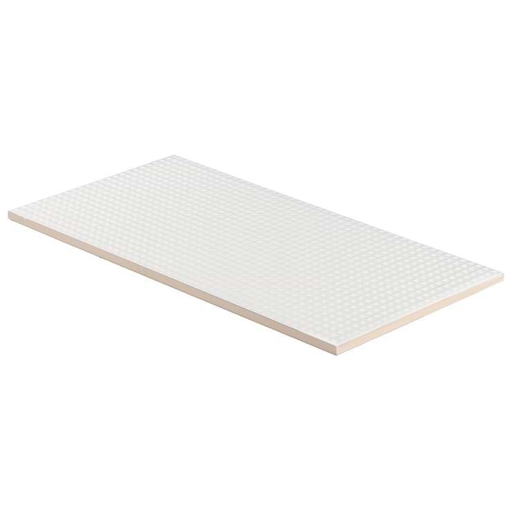 Kinzie Waffle White 8x16 Textured Matte Ceramic Tile