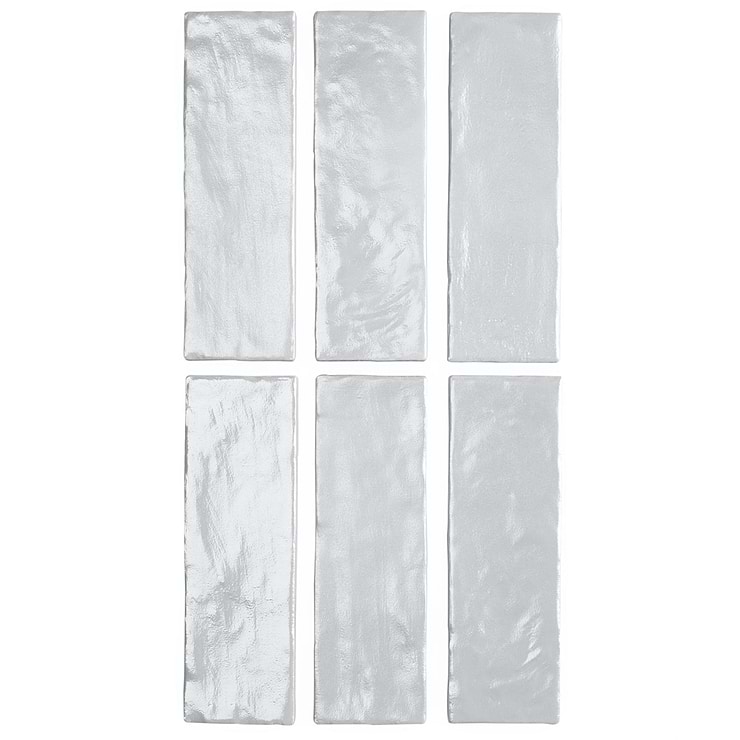 Montauk Sky Blue 2x8 Mixed Finish Ceramic Subway Tile