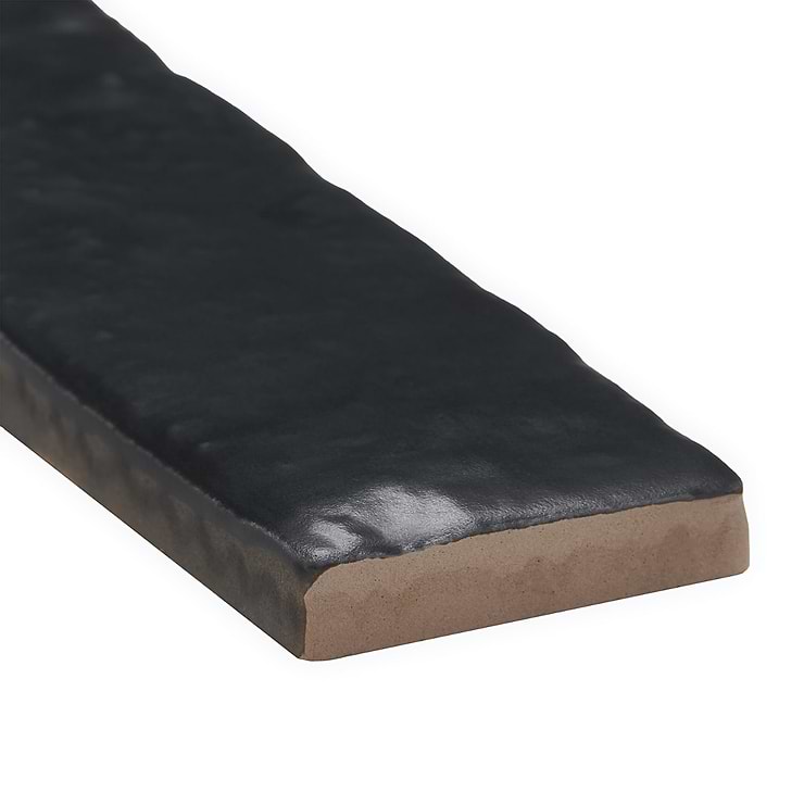 Wabi Sabi Coal Black 1.5x9 Matte Ceramic Tile