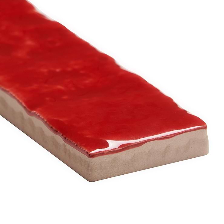 Wabi Sabi Crimson Red 1.5x9 Glossy Ceramic Tile