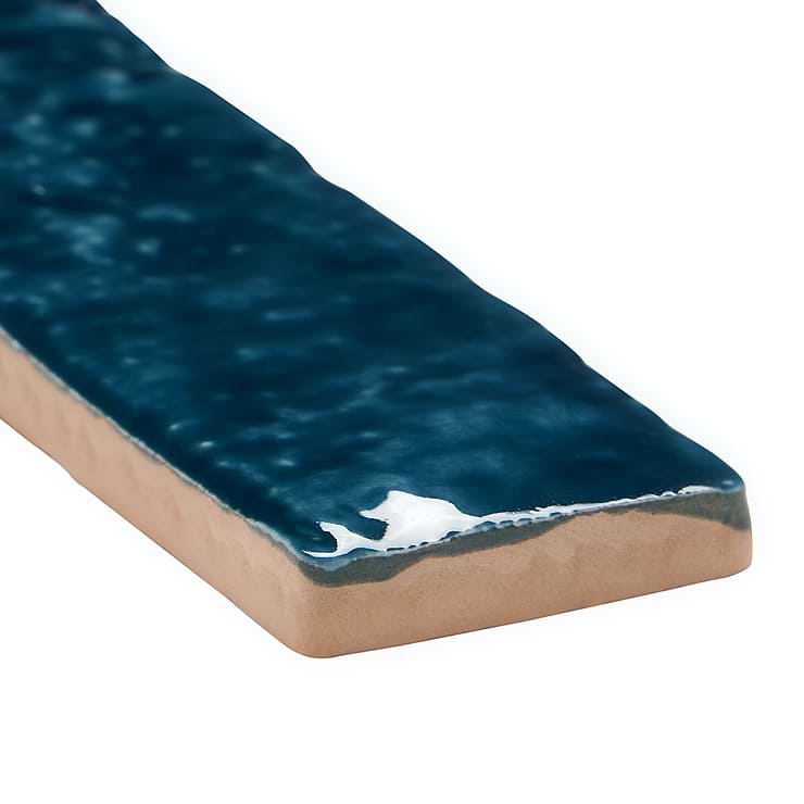 Wabi Sabi Sapphire Blue 1.5x9 Crackled Glossy Ceramic Tile