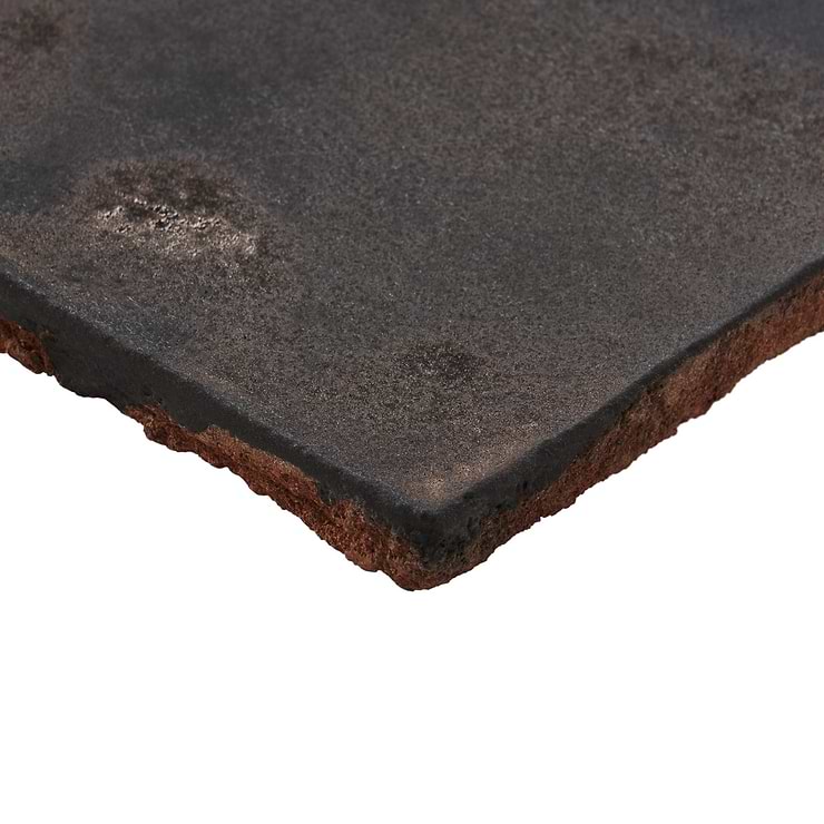 Emery Bronze and Silver Mixed Metallic 4x4 Square Handmade Crackled Terracotta Subway Tile