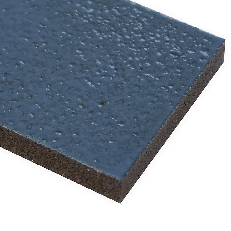 Color One Steel Blue 2x8 Glossy Lava Stone Tile