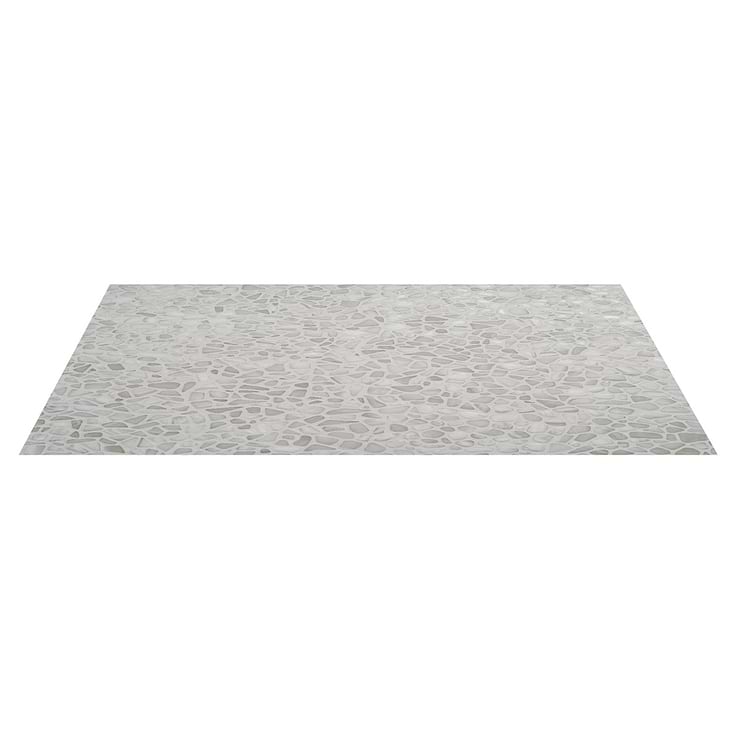 Riverglass White Frosted Glass Mosaic Tile 