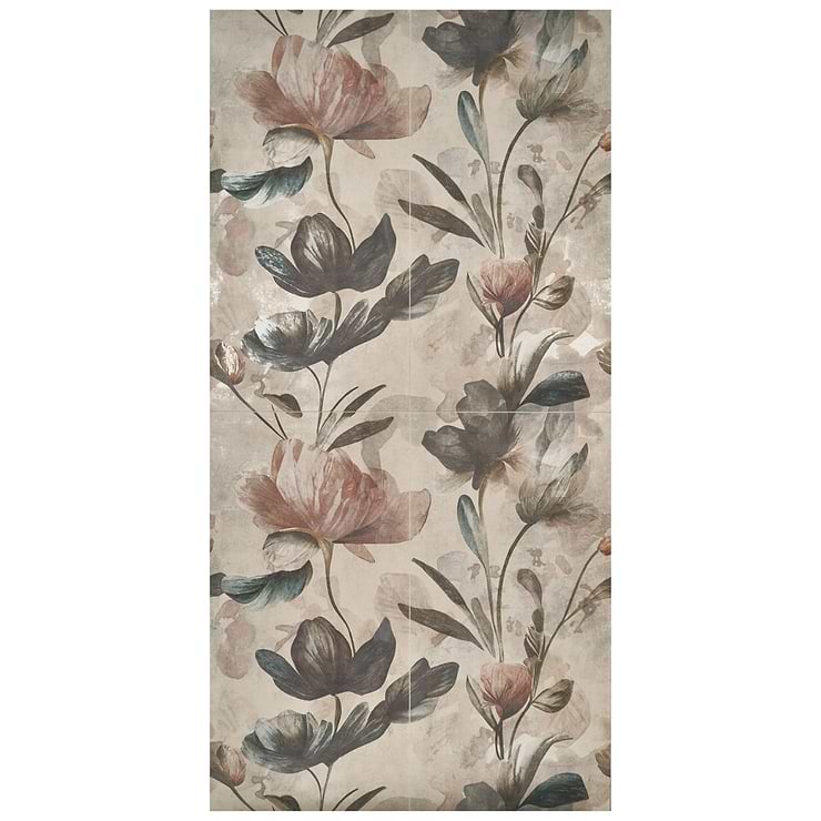 Art Gallery by Paula Purroy Lily Multicolor 24x48 Artisan Decor Matte Porcelain Tile