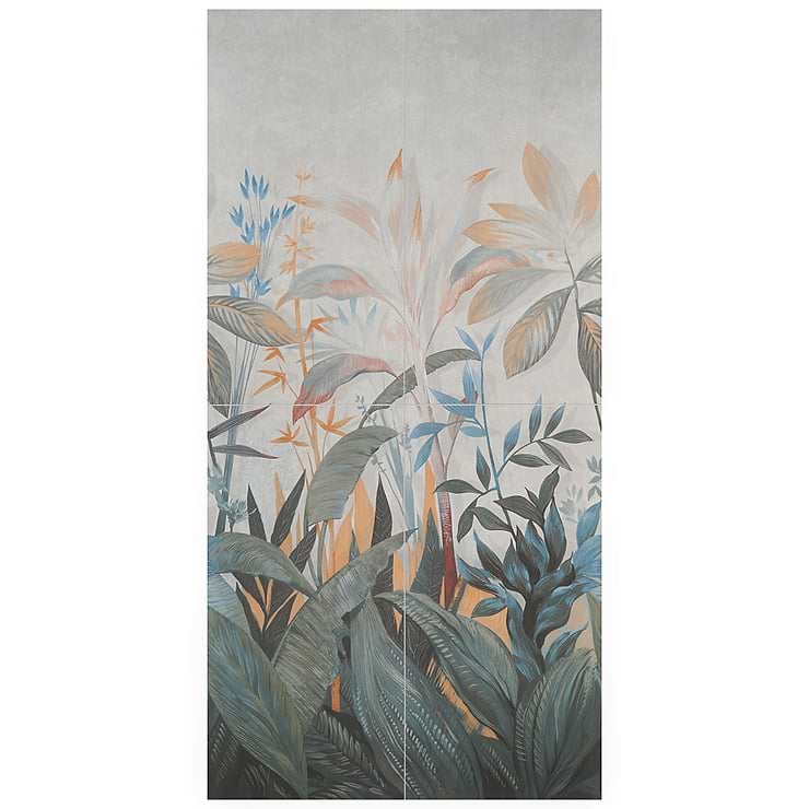 Art Gallery by Paula Purroy Terrace Blue and Green 24x48 Artisan Decor Matte Porcelain Tile