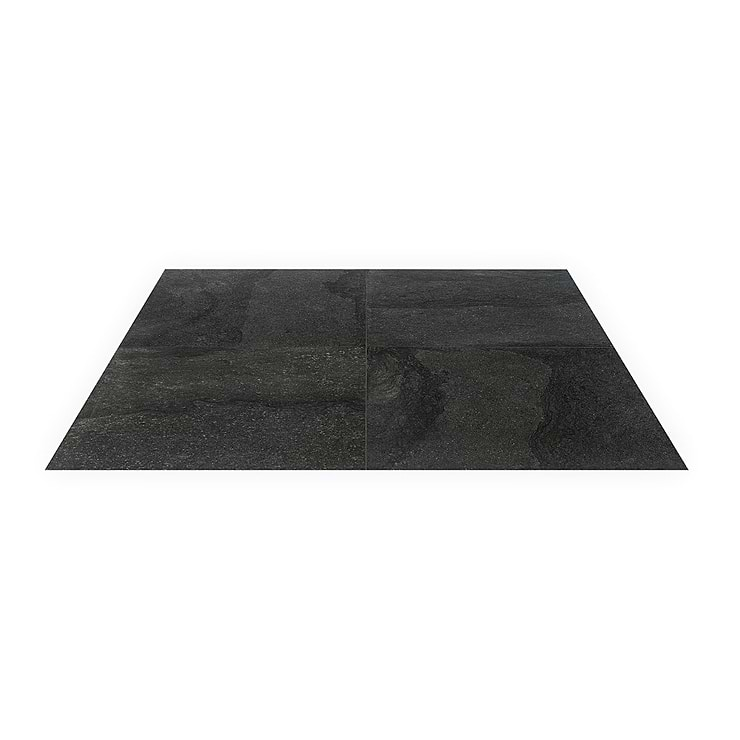 Acadia Charcoal Black 24x24 Limestone Look Matte Porcelain 2CM Outdoor Paver