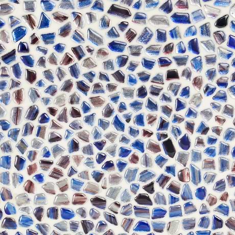 Komorebi Pebble Bayou Blue Polished Glass Mosaic Tile