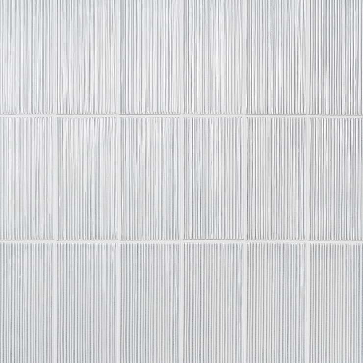 Nabi Subway Arctic Blue 4.5x9 Fluted Ridged Crackled Glossy Glass Tile