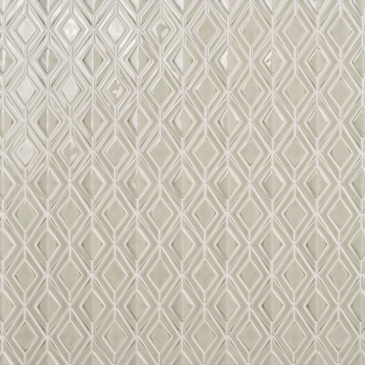 Nabi Jewel Tundra Gray 3D Crackled Glossy Glass Mosaic Tile