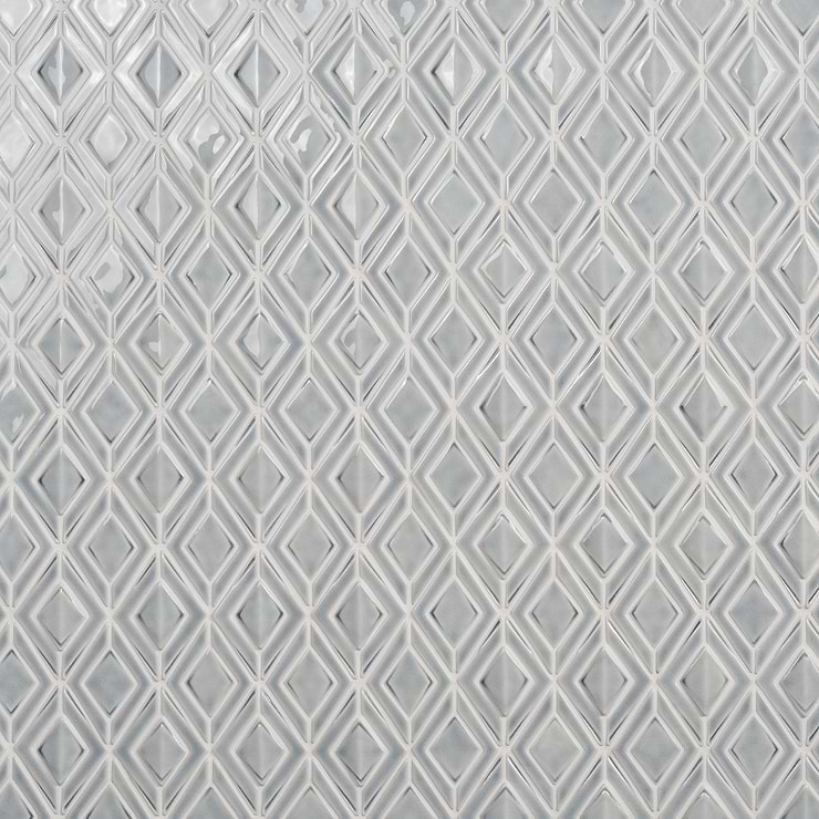 Nabi Jewel Arctic Blue 3D Crackled Glossy Glass Mosaic Tile