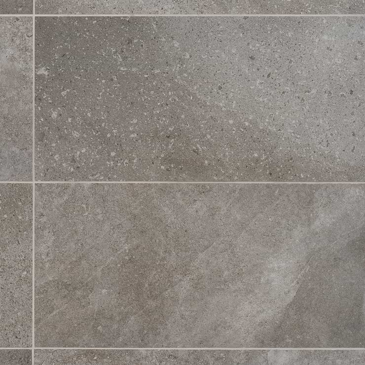 New Rock Fossil Dark Gray 12x24 Limestone Look Matte Porcelain Tile