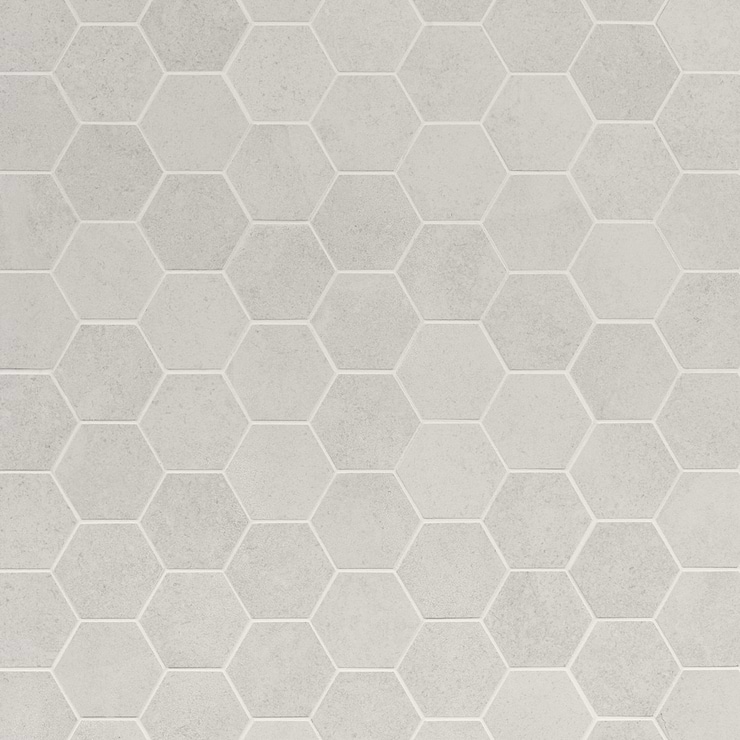 New Rock Perla White 3" Hex Limestone Look Matte Porcelain Mosaic Tile