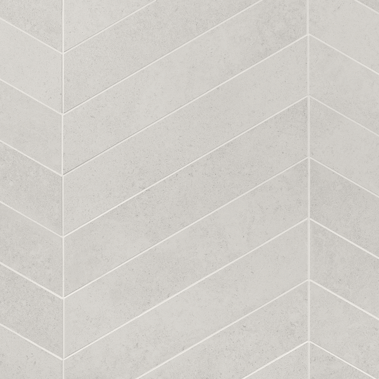 New Rock Perla White 4x21 Chevron Limestone Look Matte Porcelain Tile
