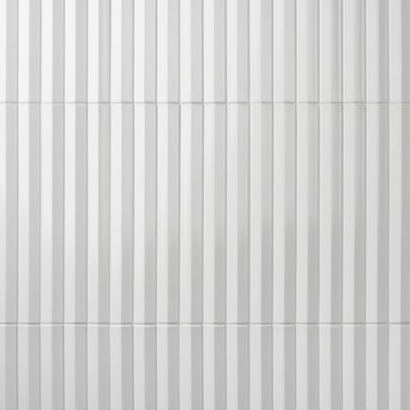 Ponto Bianco White Fluted 5x16 3D Polished Porcelain Tile