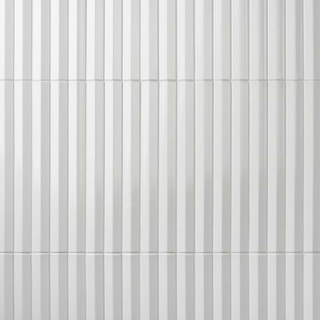 Sample-Ponto Bianco White 5x16 3D Polished Porcelain Tile