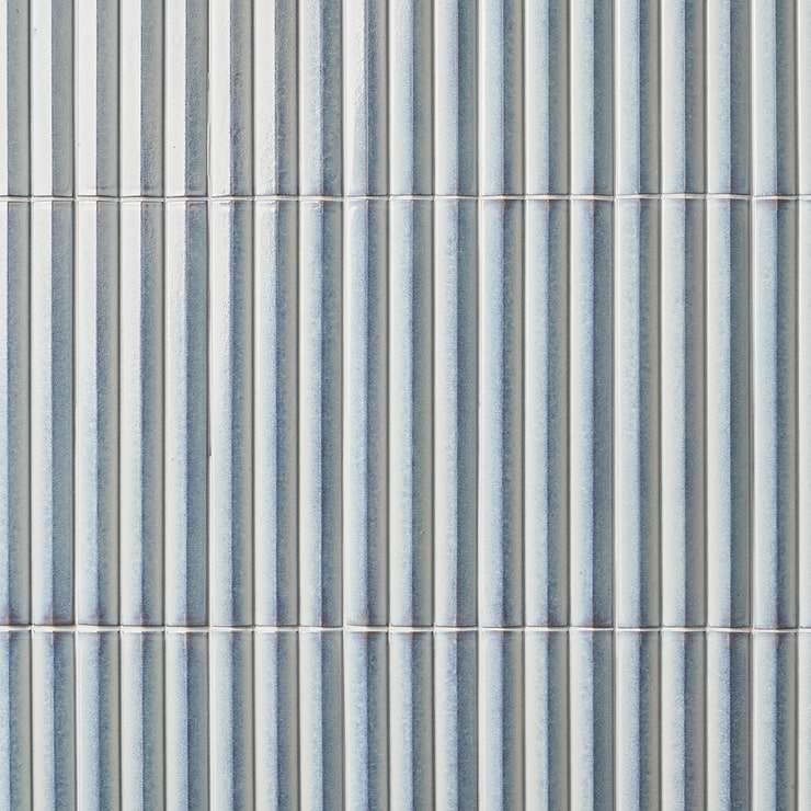 Ponto Iris White Fluted 5x16 3D Polished Porcelain Tile