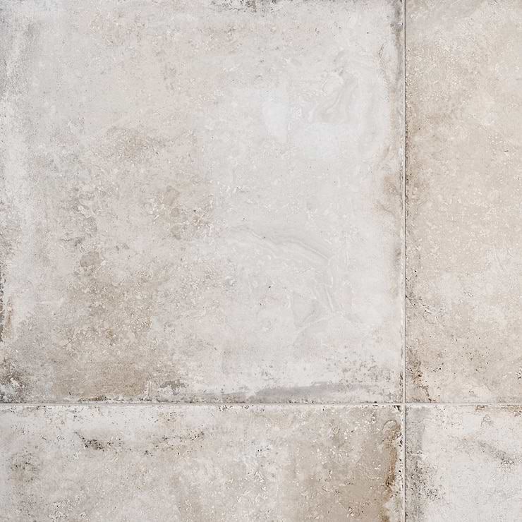 Seville Efeso Gray 24x24 Travertine Look Matte Porcelain Tile