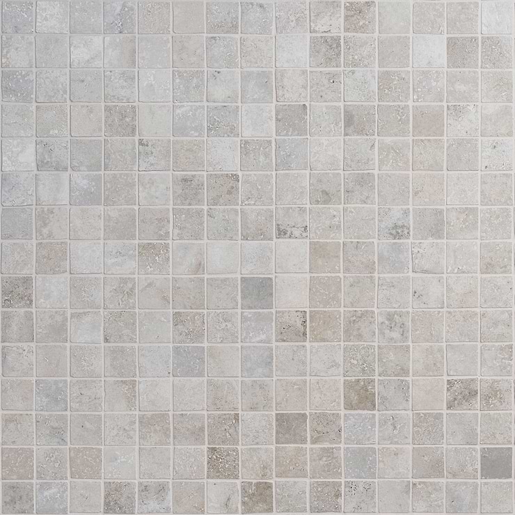Seville Efeso Gray 2x2 Travertine Look Matte Porcelain Mosaic Tile