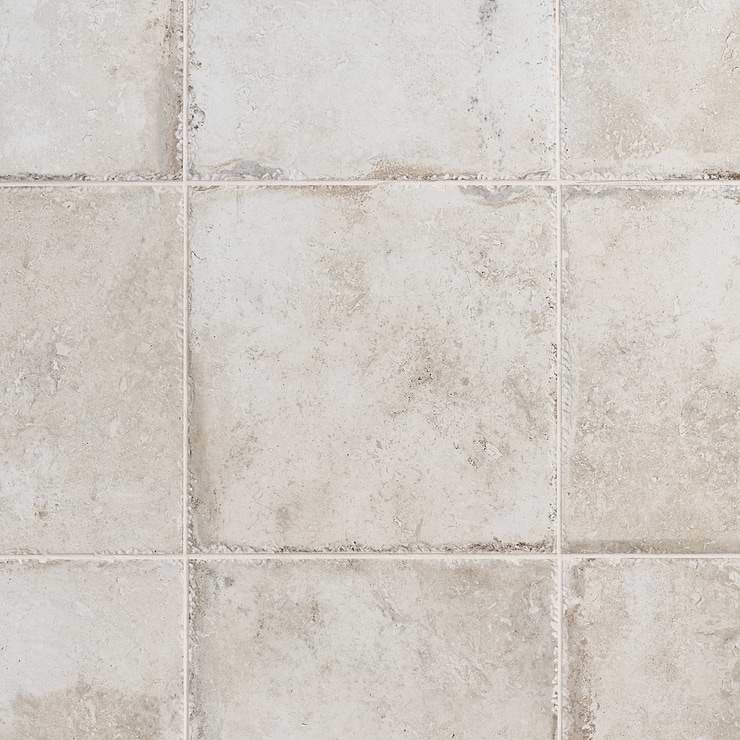 Seville Olimpia White 12x12 Travertine Look Matte Porcelain Tile