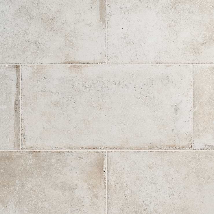 Seville Olimpia White 12x24 Travertine Look Matte Porcelain Tile
