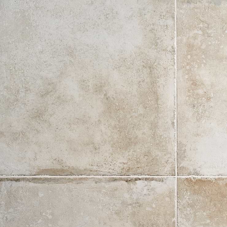 Seville Olimpia White 24x24 Travertine Look Matte Porcelain Tile