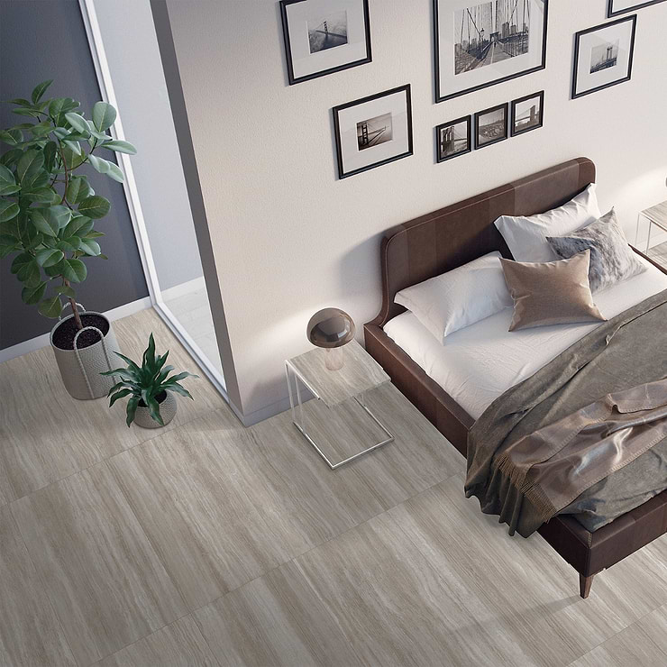 Nashville Taupe 24x48 Travertine Look Matte Porcelain Tile