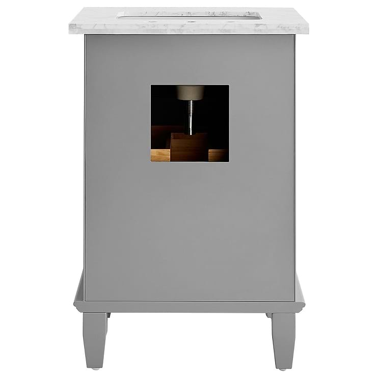 Nora 24" Gray Vanity with Carrara Marble Top and Ceramic Basin