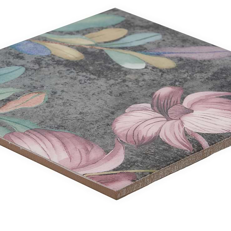 Angela Harris Wilder Garden Pink 8x8 Mural Matte Porcelain Tile
