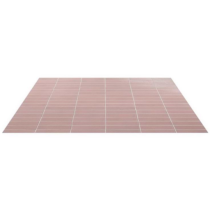 Color One Blush Pink 2x8 Glossy Lava Stone Tile 