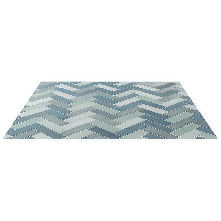 Color One Ocean Blend Blue 2x8 Cement and Lava Stone Tiles