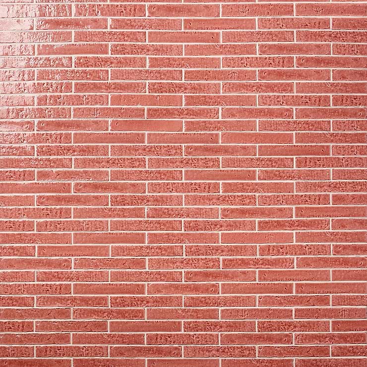 Wabi Sabi Coralito Terracotta Pink 1.5x9 Crackled Glossy Ceramic Tile