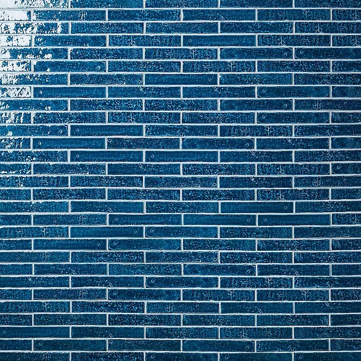 Wabi Sabi Sapphire Blue 1.5x9 Crackled Glossy Ceramic Tile