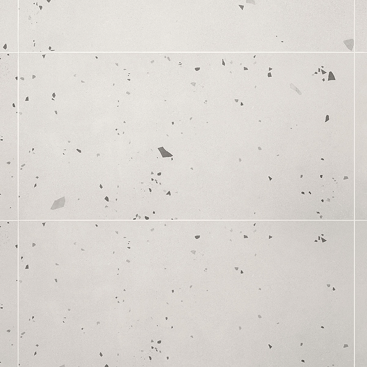 Kobe Cement Ice White 24x48 Terrazzo Look Matte Porcelain Tile