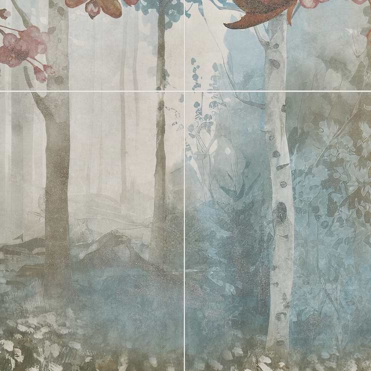 Art Gallery by Paula Purroy Secret Forest Multicolor 24x48 Artisan Decor Matte Porcelain Tile