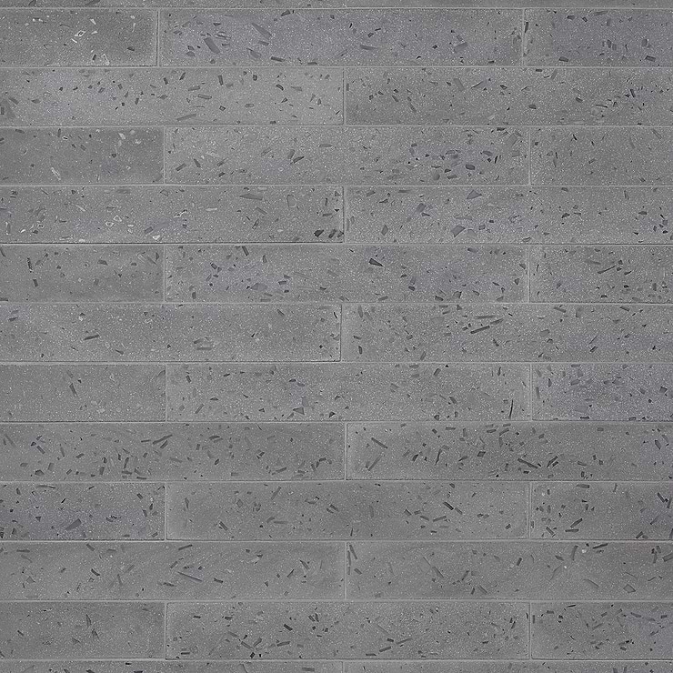 Mancala Smoke Gray 3x16 Matte Terrazzo Tile