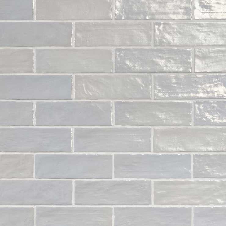 Montauk Sky Blue 2x8 Mixed Finish Ceramic Subway Tile