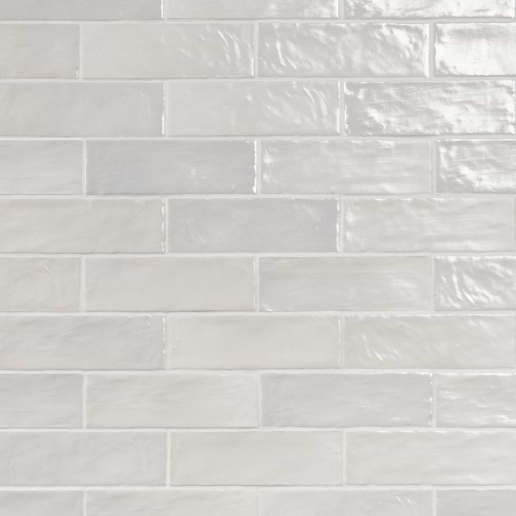 Montauk Gin White 2x8 Mixed Finish Ceramic Subway Tile