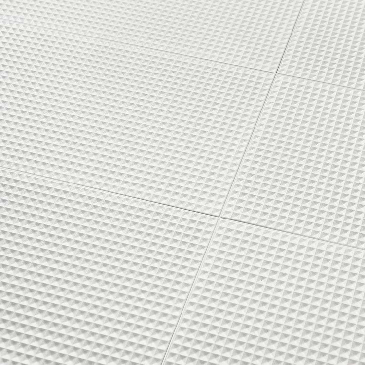 Kinzie Waffle White 8x16 Textured Matte Ceramic Tile