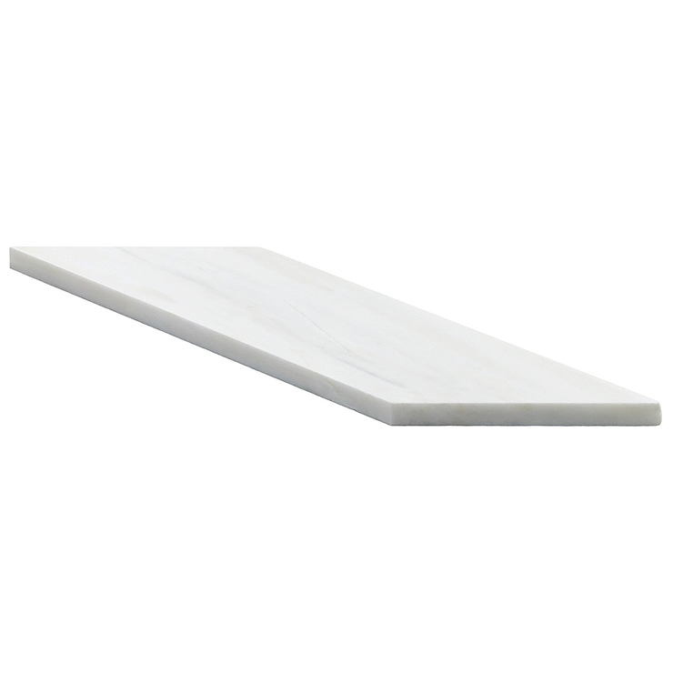 Bianco Dolomite White 3x12 Chevron Premium Honed Marble Tile